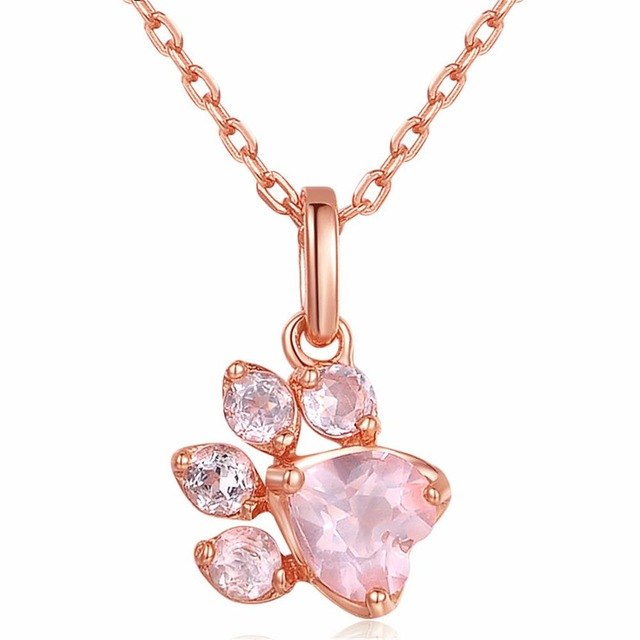 Rose Gold Puppy Paw Necklace - Tf Smart Shop